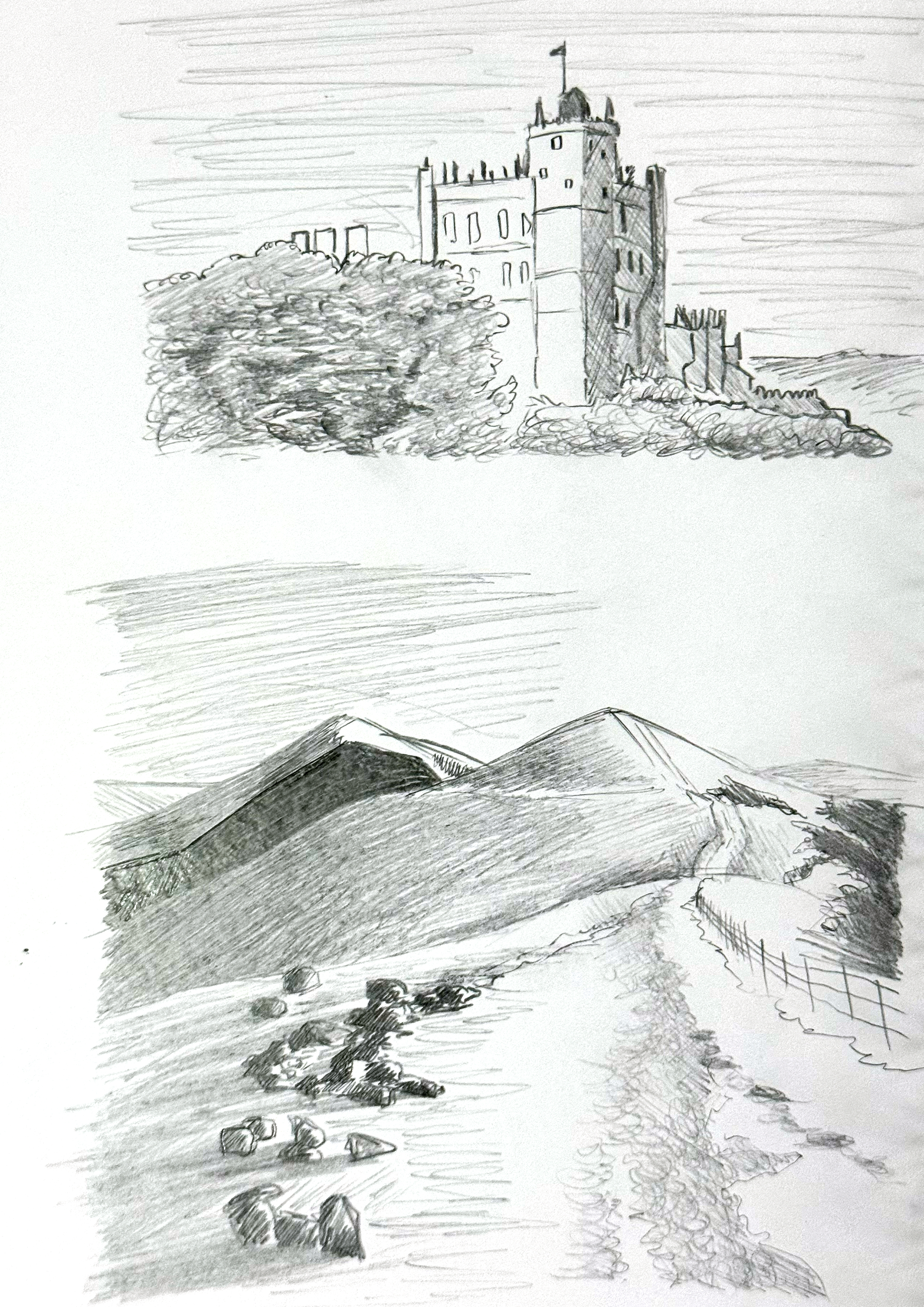 development of bolsover castle and mam-tor drawings