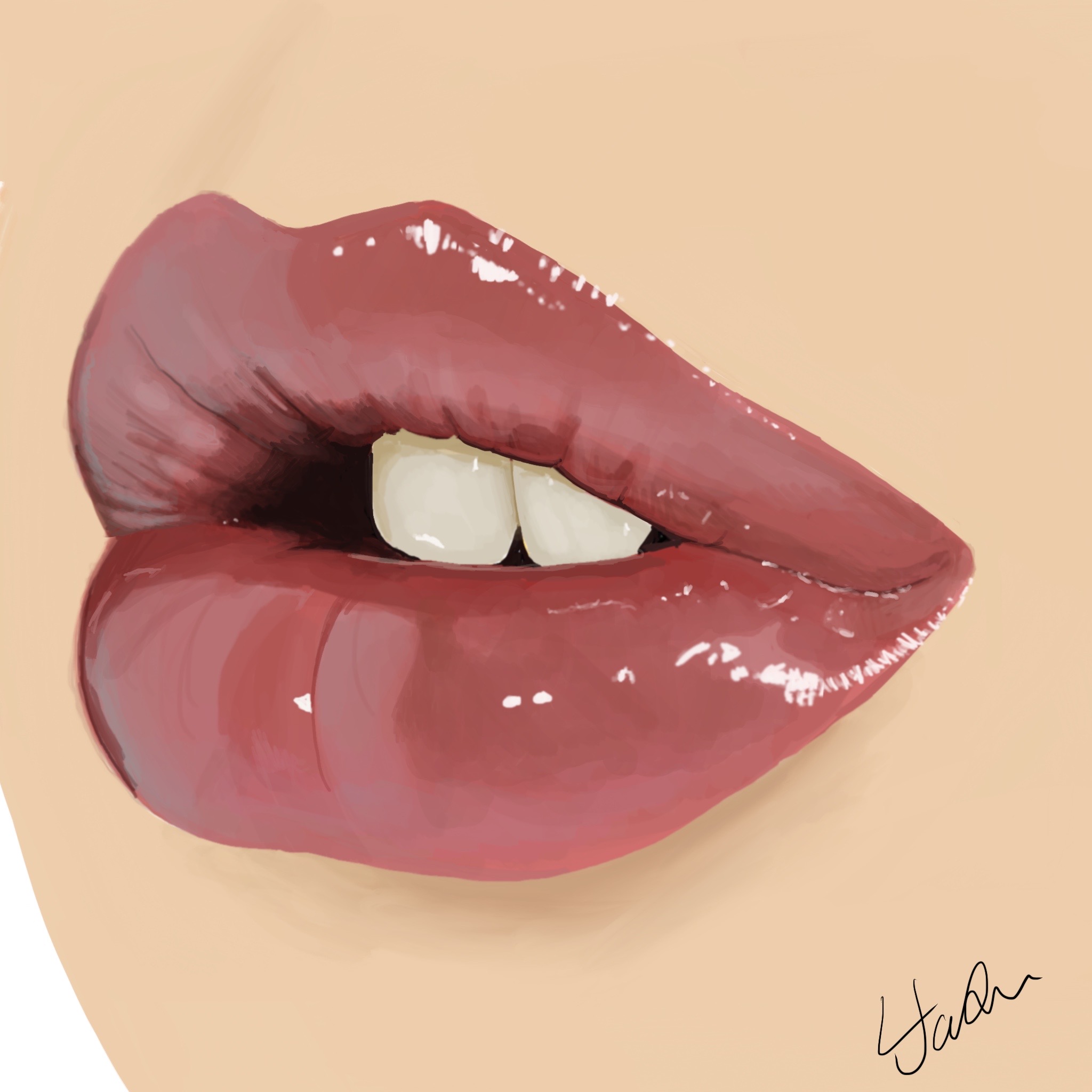 illustration of glossy lips