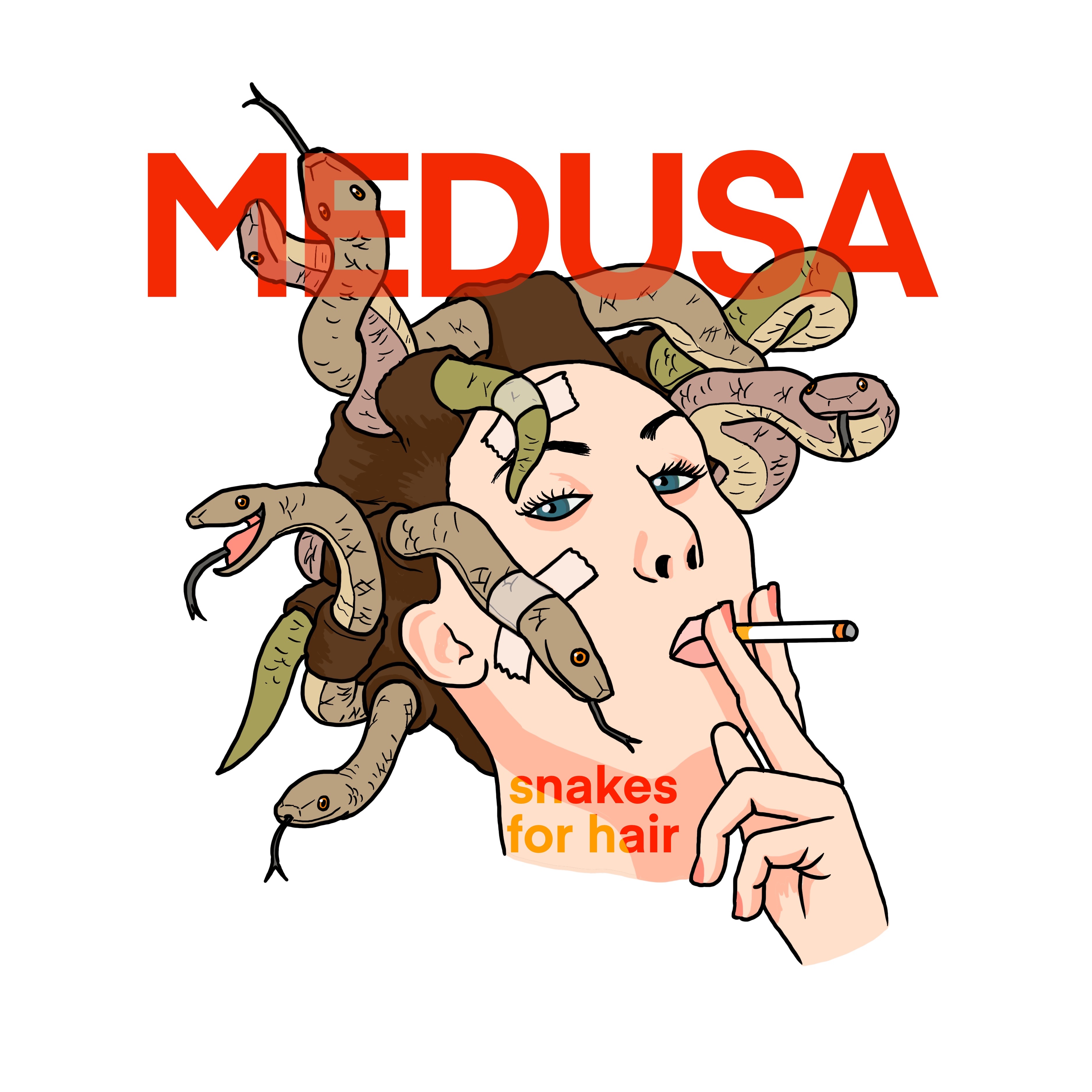 illustration of medusa in modern parody