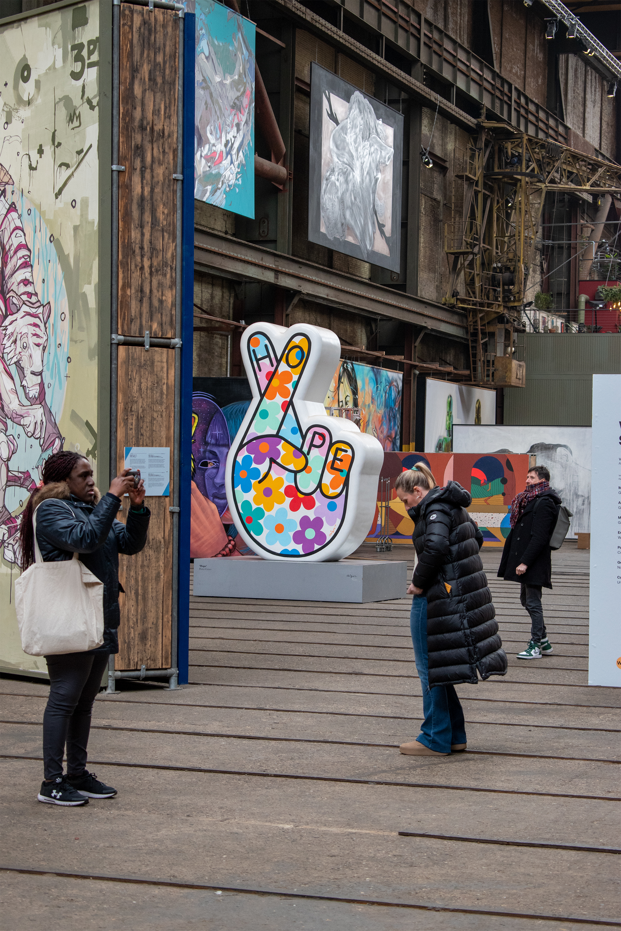 close up of graffiti on road sign